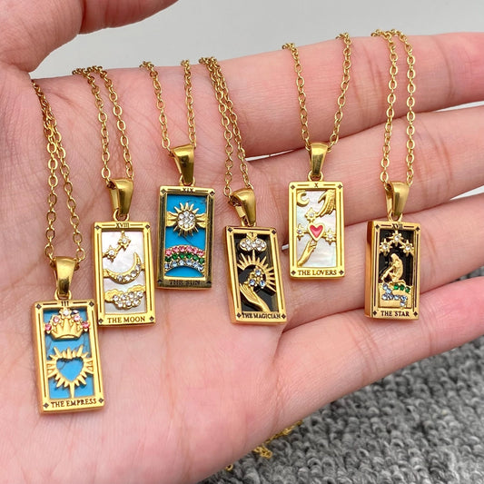 Tarot 18K Gold Plated Steel Necklace